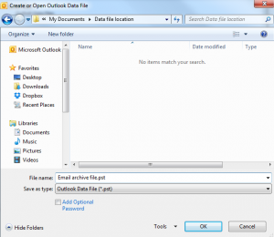 imap arhivare outlook